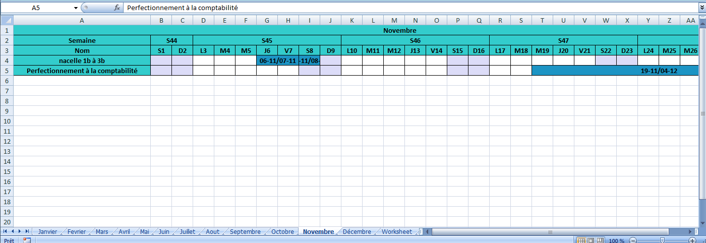 les formations excel